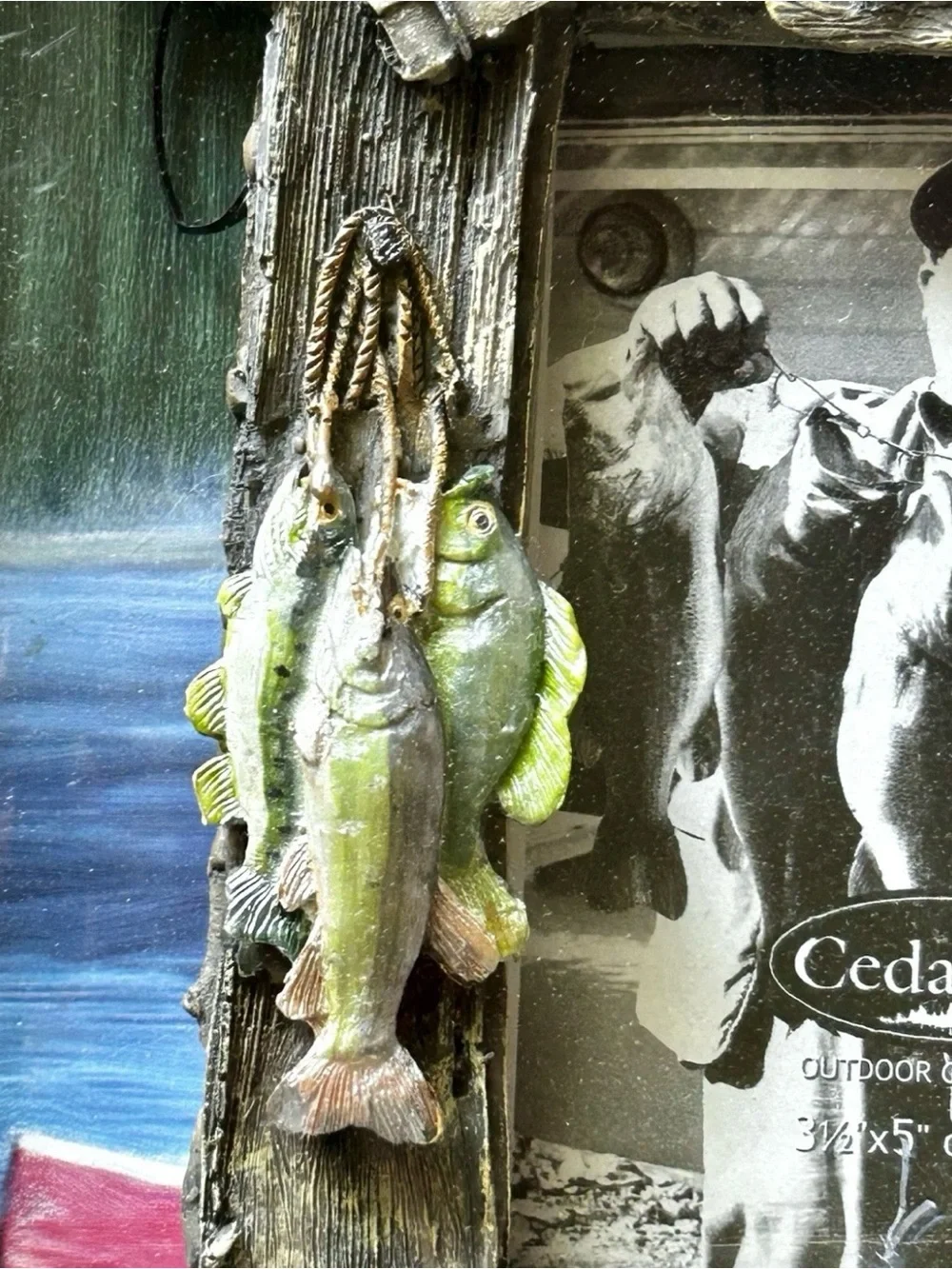 Cedar Key Picture Frame Fishing Cabin 4x6 or 3.5x5 Resin Tabletop/Hanging